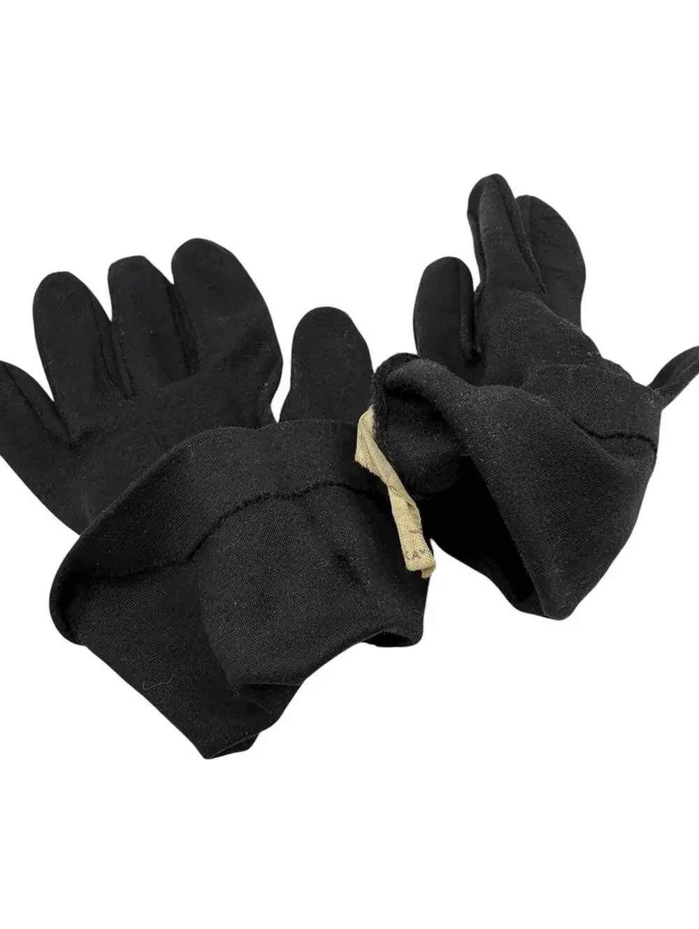 Vintage 1960s 1950s Black Nylon Gloves, Gauntlet Length, Formal Cocktail